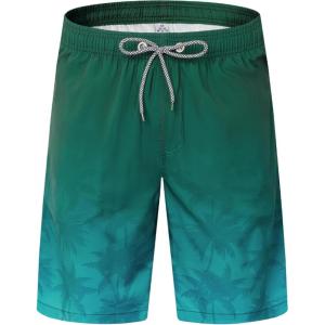 imageELETOP Mens Swim Trunks Quick Dry Bathing Suit Swimming Board Shorts Mesh Lining Beach Swimwear512 Gradient Green