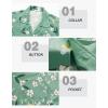 imageELETOP Mens Hawaiian Shirt Tropical Beach Shirts Short Sleeve Aloha Floral Vacation Button Down Shirts261 Small White Flowers Green