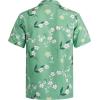 imageELETOP Mens Hawaiian Shirt Tropical Beach Shirts Short Sleeve Aloha Floral Vacation Button Down Shirts261 Small White Flowers Green