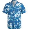 imageELETOP Mens Hawaiian Shirt Tropical Beach Shirts Short Sleeve Aloha Floral Vacation Button Down Shirts262 White Flowers Blue