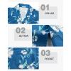 imageELETOP Mens Hawaiian Shirt Tropical Beach Shirts Short Sleeve Aloha Floral Vacation Button Down Shirts262 White Flowers Blue