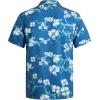 imageELETOP Mens Hawaiian Shirt Tropical Beach Shirts Short Sleeve Aloha Floral Vacation Button Down Shirts262 White Flowers Blue