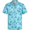 imageELETOP Mens Hawaiian Shirt Tropical Beach Shirts Short Sleeve Aloha Floral Vacation Button Down Shirts267 Blue Coconut Tree
