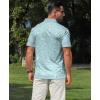 imageELETOP Mens Polo Shirts Short Sleeve Golf Shirts Moisture Wicking Dry Fit Print Performance Golf Polos for Men Collared Shirt139 Flower Light Blue