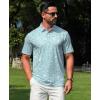 imageELETOP Mens Polo Shirts Short Sleeve Golf Shirts Moisture Wicking Dry Fit Print Performance Golf Polos for Men Collared Shirt139 Flower Light Blue
