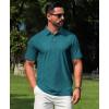 imageELETOP Mens Polo Shirts Short Sleeve Golf Shirts Moisture Wicking Dry Fit Print Performance Golf Polos for Men Collared Shirt140 Dark Green