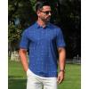 imageELETOP Mens Polo Shirts Short Sleeve Golf Shirts Moisture Wicking Dry Fit Print Performance Golf Polos for Men Collared Shirt141 Square Dark Blue