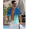 imageELETOP Mens Hawaiian Shirt Tropical Beach Shirts Short Sleeve Aloha Floral Vacation Button Down Shirts259 Line Blue Green