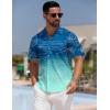 imageELETOP Mens Hawaiian Shirt Tropical Beach Shirts Short Sleeve Aloha Floral Vacation Button Down Shirts259 Line Blue Green