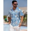 imageELETOP Mens Hawaiian Shirt Tropical Beach Shirts Short Sleeve Aloha Floral Vacation Button Down Shirts268 Palm Tree Blue