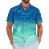 imageELETOP Mens Hawaiian Shirt Tropical Beach Shirts Short Sleeve Aloha Floral Vacation Button Down Shirts259 Line Blue Green