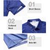 imageELETOP Mens Golf Polo Shirts Short Sleeve Moisture Wicking Hawaiian Tropical Polos Performance Golf Shirts for Men Dry Fit129 Geometry Blue