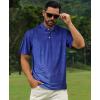 imageELETOP Mens Golf Polo Shirts Short Sleeve Moisture Wicking Hawaiian Tropical Polos Performance Golf Shirts for Men Dry Fit129 Geometry Blue
