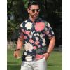 imageELETOP Mens Golf Polo Shirts Short Sleeve Moisture Wicking Hawaiian Tropical Polos Performance Golf Shirts for Men Dry Fit131 Flowers