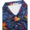 imageELETOP Mens Hawaiian Shirt Summer Stretch Short Sleeve Tropical Beach Button Down Casual ShirtM117 Leaf Blue