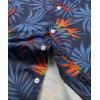 imageELETOP Mens Hawaiian Shirt Summer Stretch Short Sleeve Tropical Beach Button Down Casual ShirtM117 Leaf Blue
