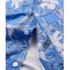 imageELETOP Mens Hawaiian Shirt Summer Stretch Short Sleeve Tropical Beach Button Down Casual ShirtM118 White Flower Blue