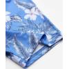imageELETOP Mens Hawaiian Shirt Summer Stretch Short Sleeve Tropical Beach Button Down Casual ShirtM118 White Flower Blue