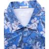 imageELETOP Mens Hawaiian Shirt Summer Stretch Short Sleeve Tropical Beach Button Down Casual ShirtM118 White Flower Blue