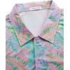 imageELETOP Mens Hawaiian Shirt Summer Stretch Short Sleeve Tropical Beach Button Down Casual ShirtM119 Leaf Pink