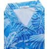 imageELETOP Mens Hawaiian Shirt Summer Stretch Short Sleeve Tropical Beach Button Down Casual ShirtM120 Leaf Blue White