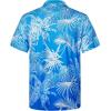 imageELETOP Mens Hawaiian Shirt Summer Stretch Short Sleeve Tropical Beach Button Down Casual ShirtM120 Leaf Blue White