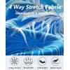 imageELETOP Mens Hawaiian Shirt Summer Stretch Short Sleeve Tropical Beach Button Down Casual ShirtM120 Leaf Blue White