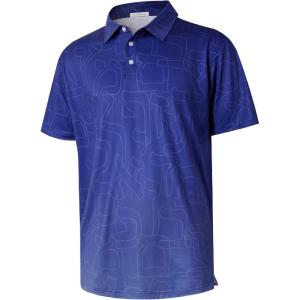 imageELETOP Mens Golf Polo Shirts Short Sleeve Moisture Wicking Hawaiian Tropical Polos Performance Golf Shirts for Men Dry Fit129 Geometry Blue
