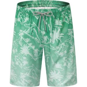 imageELETOP Mens Swim Trunks Quick Dry Bathing Suit Swimming Board Shorts Mesh Lining Beach Swimwear526 Palm Gradient Green