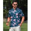 imageELETOP Mens Golf Polo Shirts Short Sleeve Moisture Wicking Hawaiian Tropical Polos Performance Golf Shirts for Men Dry Fit132 Flamingo Dark Green
