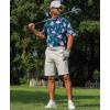 imageELETOP Mens Golf Polo Shirts Short Sleeve Moisture Wicking Hawaiian Tropical Polos Performance Golf Shirts for Men Dry Fit132 Flamingo Dark Green