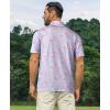 imageELETOP Mens Golf Polo Shirts Short Sleeve Moisture Wicking Hawaiian Tropical Polos Performance Golf Shirts for Men Dry Fit133 Flamingo Light Purple