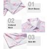 imageELETOP Mens Golf Polo Shirts Short Sleeve Moisture Wicking Hawaiian Tropical Polos Performance Golf Shirts for Men Dry Fit133 Flamingo Light Purple