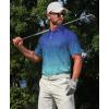 imageELETOP Mens Golf Polo Shirts Short Sleeve Moisture Wicking Hawaiian Tropical Polos Performance Golf Shirts for Men Dry Fit142 Leaf Blue Green