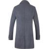 imageELETOP Mens Trench Coat Winter Wool Jacket Long Business Overcoat Pea Coat1811 Gray Single Breasted