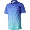 imageELETOP Mens Golf Polo Shirts Short Sleeve Moisture Wicking Hawaiian Tropical Polos Performance Golf Shirts for Men Dry Fit142 Leaf Blue Green