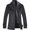 imageELETOP Mens Trench Coat Winter Wool Jacket Long Business Overcoat Pea Coat1109 Dary Grey Short