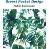 imageELETOP Mens Hawaiian Shirt Short Sleeve Button Down Casual Tropical Aloha Beach Shirts000 Green Leaf