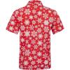 imageELETOP Mens Hawaiian Shirt Short Sleeve Button Down Casual Tropical Aloha Beach Shirts183 Christmas Red