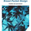 imageELETOP Mens Hawaiian Shirt Short Sleeve Button Down Casual Tropical Aloha Beach Shirts202 Coconut Tree Blue