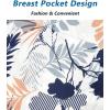 imageELETOP Mens Hawaiian Shirt Short Sleeve Button Down Casual Tropical Aloha Beach Shirts206 Leaf Blue White