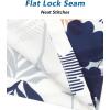 imageELETOP Mens Hawaiian Shirt Short Sleeve Button Down Casual Tropical Aloha Beach Shirts206 Leaf Blue White