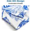 imageELETOP Mens Hawaiian Shirt Short Sleeve Button Down Casual Tropical Aloha Beach Shirts237 Palm Leaf Blue