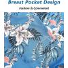 imageELETOP Mens Hawaiian Shirt Short Sleeve Button Down Casual Tropical Aloha Beach Shirts238 Flamingo Flower Blue