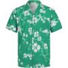 imageELETOP Mens Hawaiian Shirt Short Sleeve Button Down Casual Tropical Aloha Beach Shirts260 White Flower Green