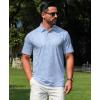 imageELETOP Mens Polo Shirts Short Sleeve Golf Shirts Moisture Wicking Dry Fit Print Performance Golf Polos for Men Collared Shirt138 Leaf Blue