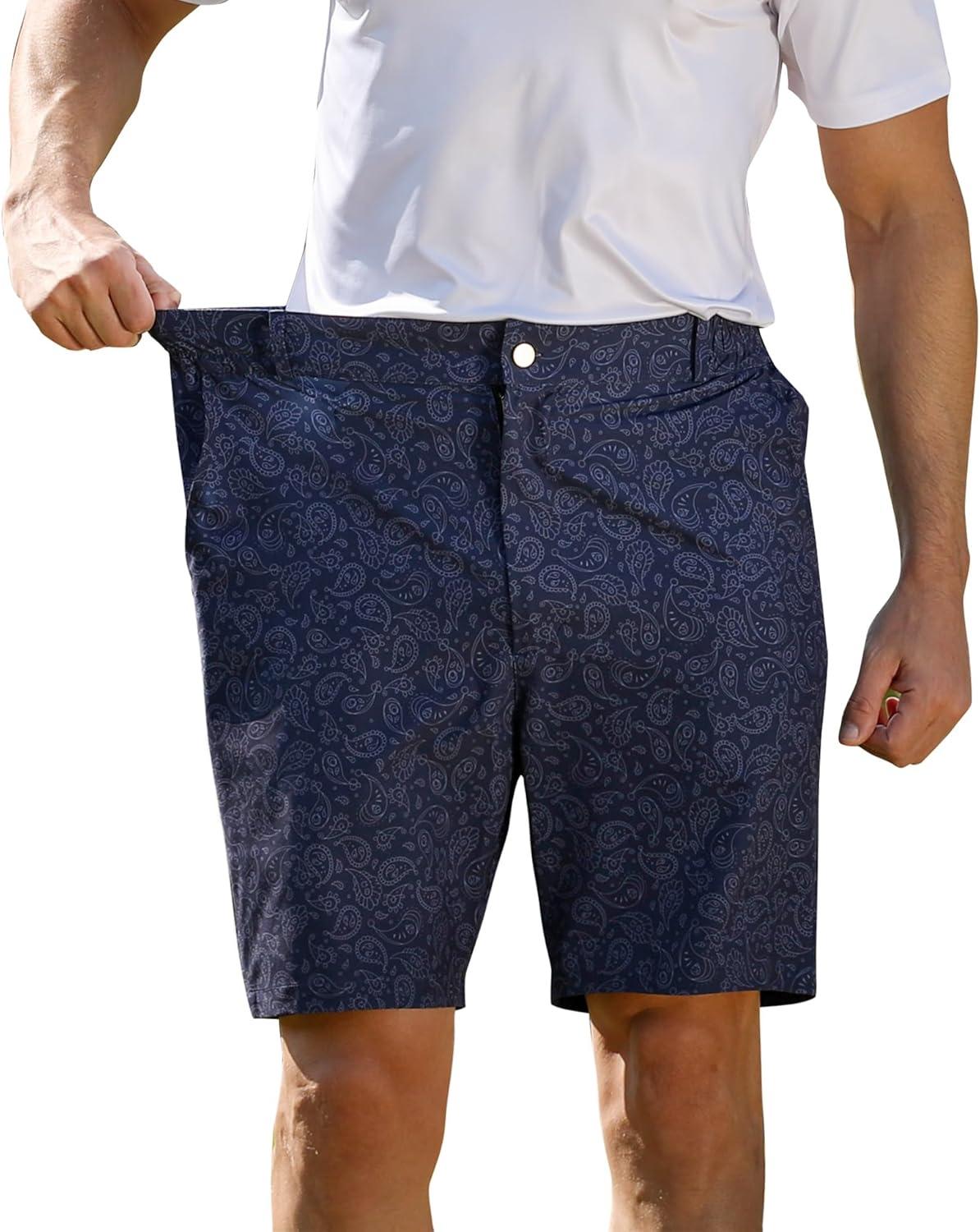 imageELETOP Mens Golf Shorts 7quot Quick Dry Hiking Athletic Flat Front Shorts Lightweight Casual Dress Shorts for Men