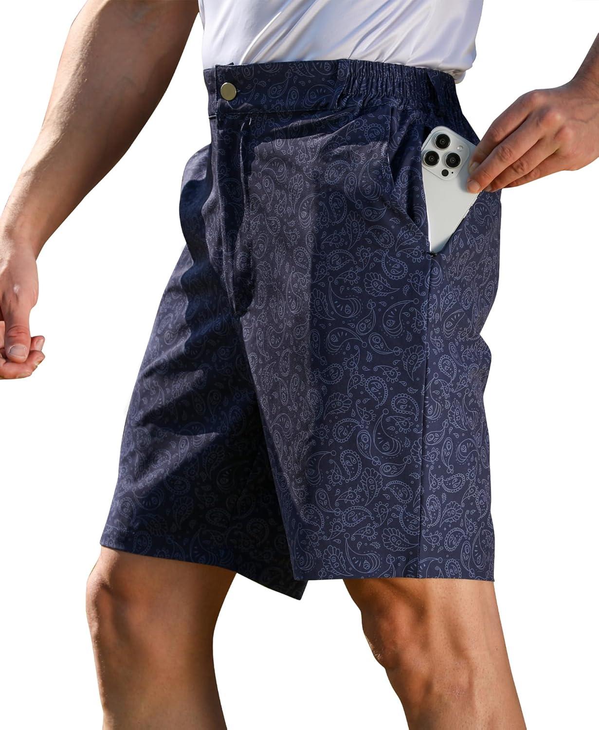 imageELETOP Mens Golf Shorts 7quot Quick Dry Hiking Athletic Flat Front Shorts Lightweight Casual Dress Shorts for Men