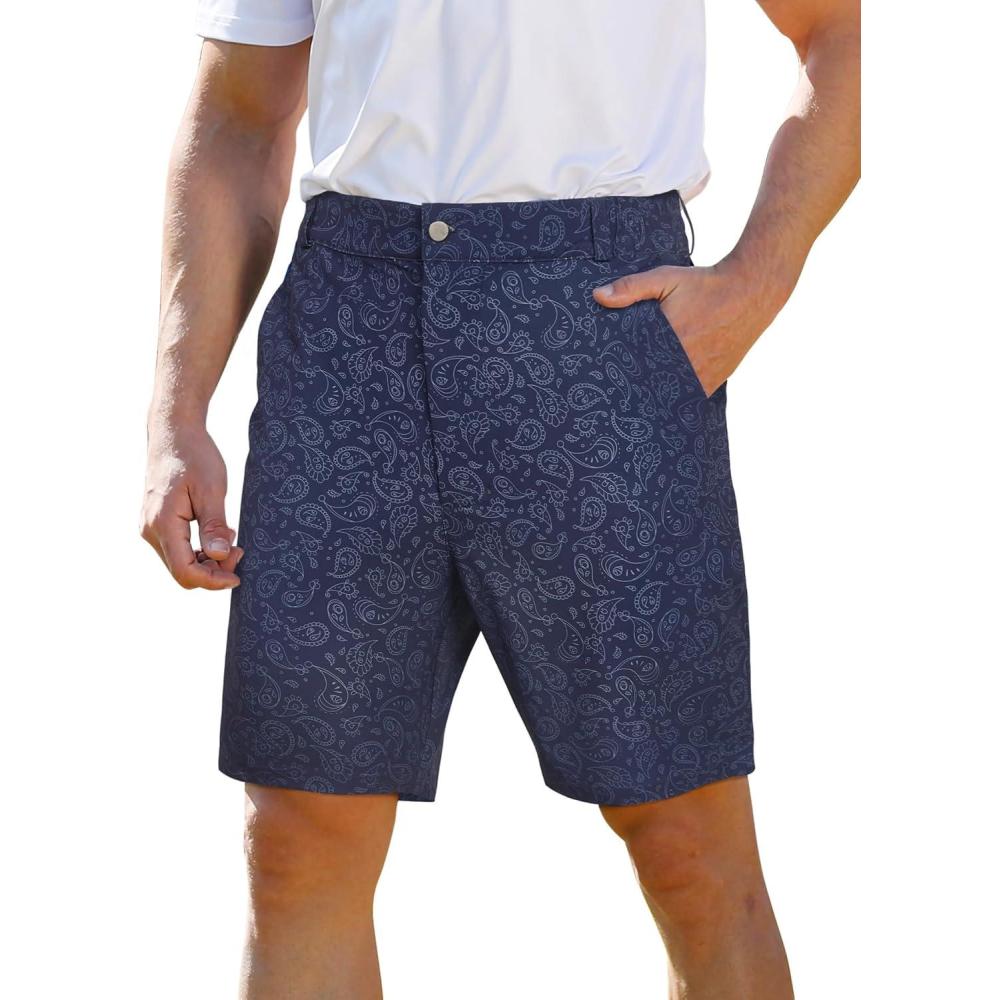 imageELETOP Mens Golf Shorts 7quot Quick Dry Hiking Athletic Flat Front Shorts Lightweight Casual Dress Shorts for Men