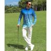 imageELETOP Mens Golf Shirts Long Sleeve Print Performance Polo Shirts Moisture Wicking Dry Fit Golf Polo for Men145 Striped Blue Green